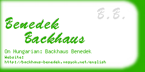 benedek backhaus business card